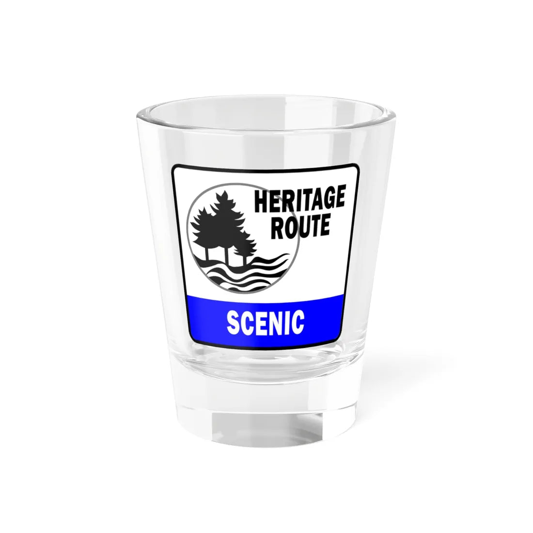 Michigan Scenic Heritage Route (Michigan) (Road Sign) Shot Glass 1.5oz 1.5oz - Go Mug Yourself