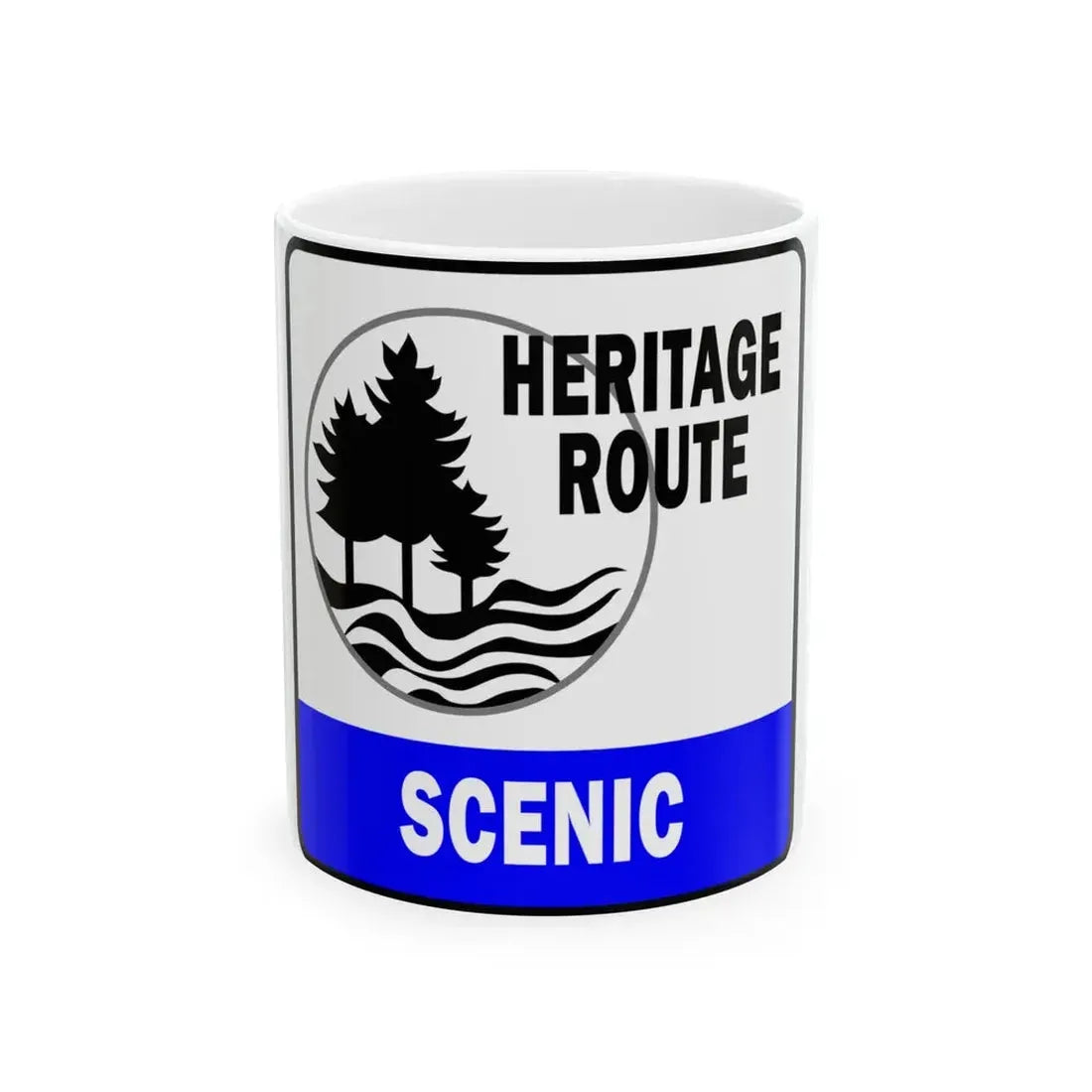 Michigan Scenic Heritage Route (Michigan) (Road Sign) White Coffee Mug 11oz - Go Mug Yourself