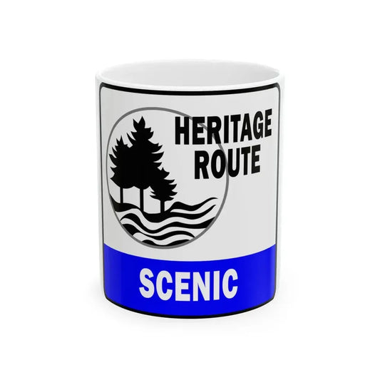 Michigan Scenic Heritage Route (Michigan) (Road Sign) White Coffee Mug 11oz - Go Mug Yourself