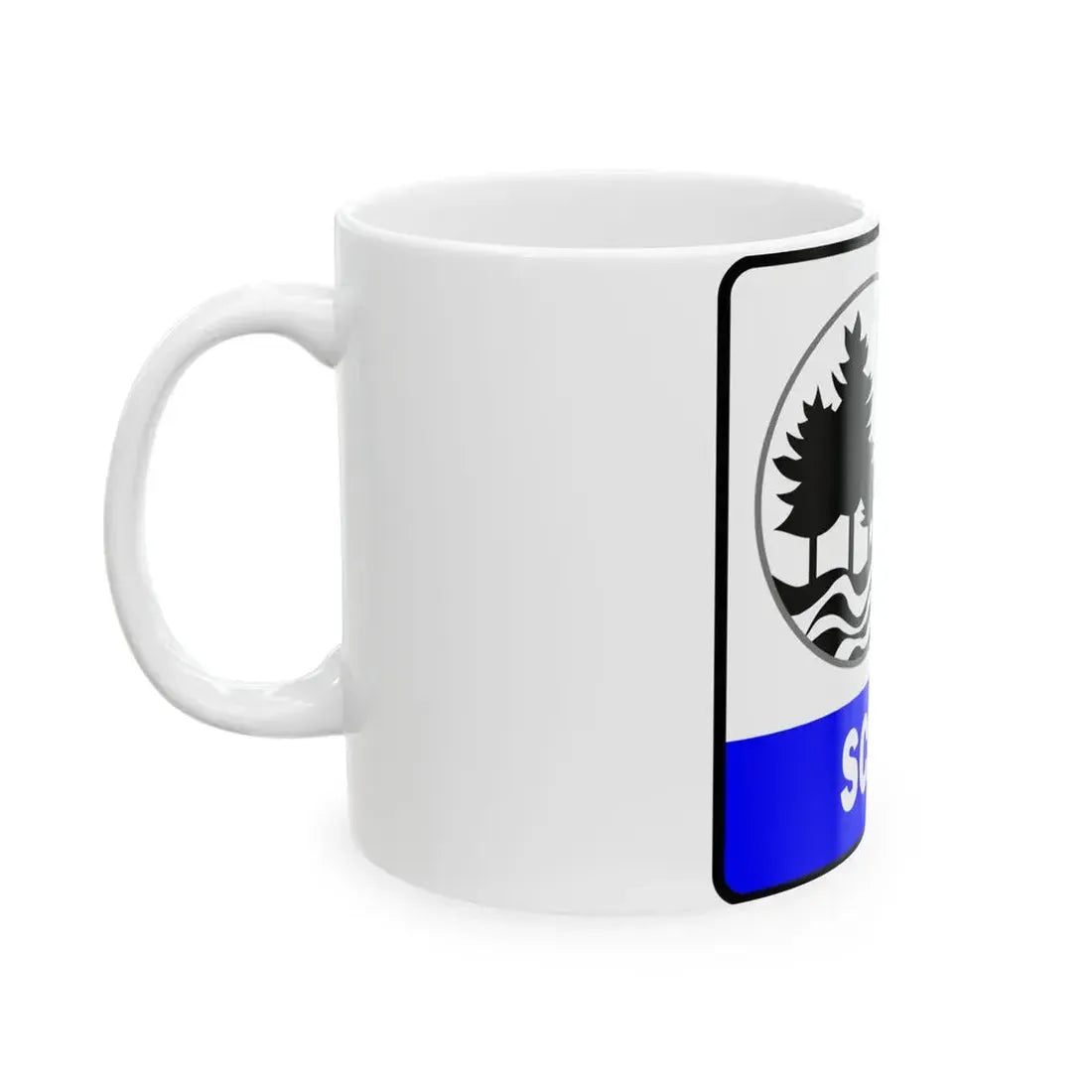 Michigan Scenic Heritage Route (Michigan) (Road Sign) White Coffee Mug - Go Mug Yourself