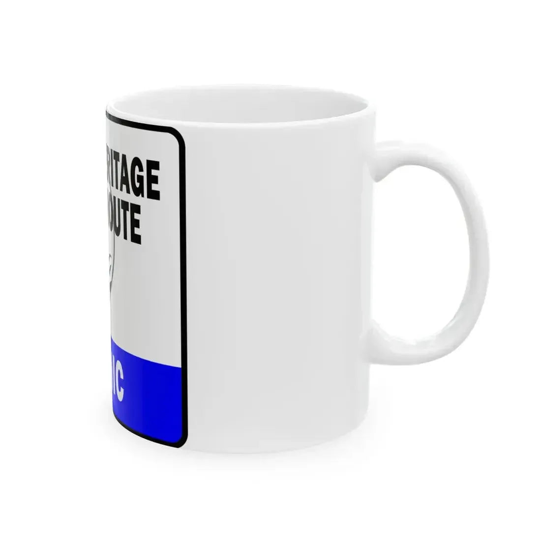 Michigan Scenic Heritage Route (Michigan) (Road Sign) White Coffee Mug - Go Mug Yourself