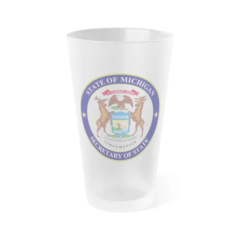 Michigan Secretary of State - Frosted Pint Glass 16oz-16oz-Frosted-Go Mug Yourself