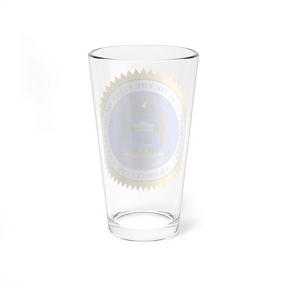 Michigan State Seal - Pint Glass 16oz-Go Mug Yourself