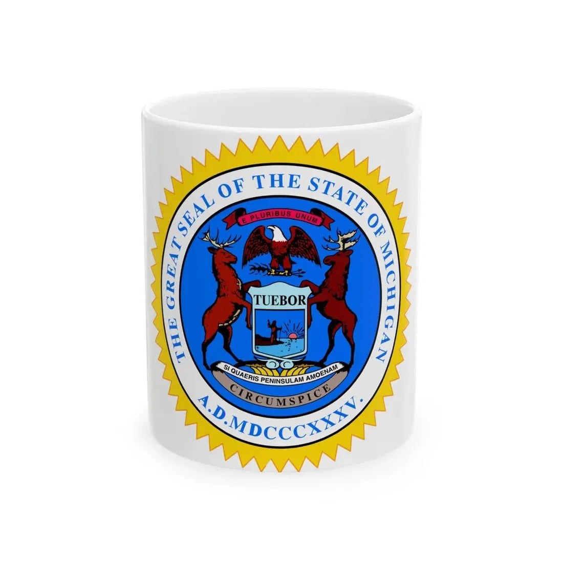 Michigan State Seal - White Coffee Mug 11oz - Go Mug Yourself