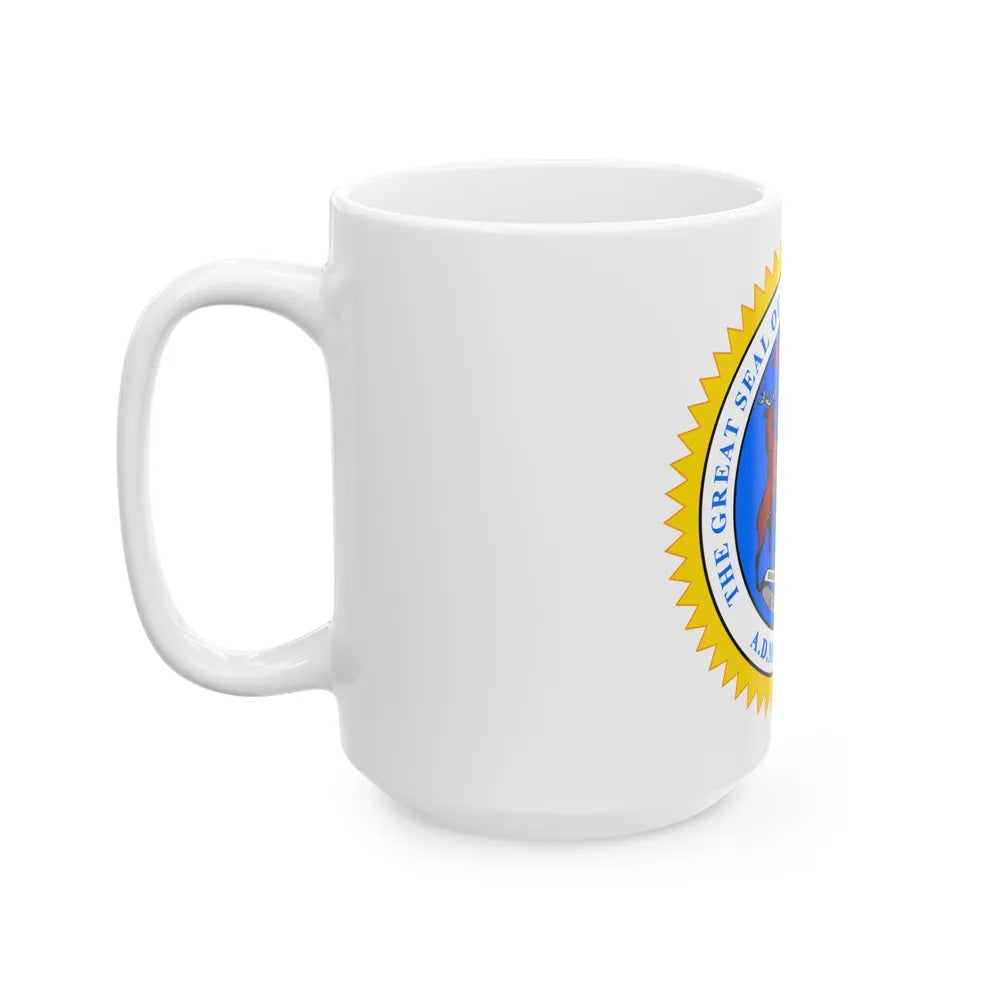 Michigan State Seal - White Coffee Mug-Go Mug Yourself