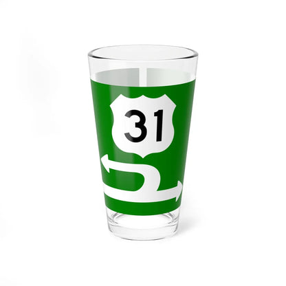 MichiganLeftSign (Michigan) (Road Sign) Pint Glass 16oz 16oz - Go Mug Yourself