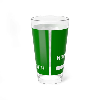 MichiganLeftSign (Michigan) (Road Sign) Pint Glass 16oz - Go Mug Yourself