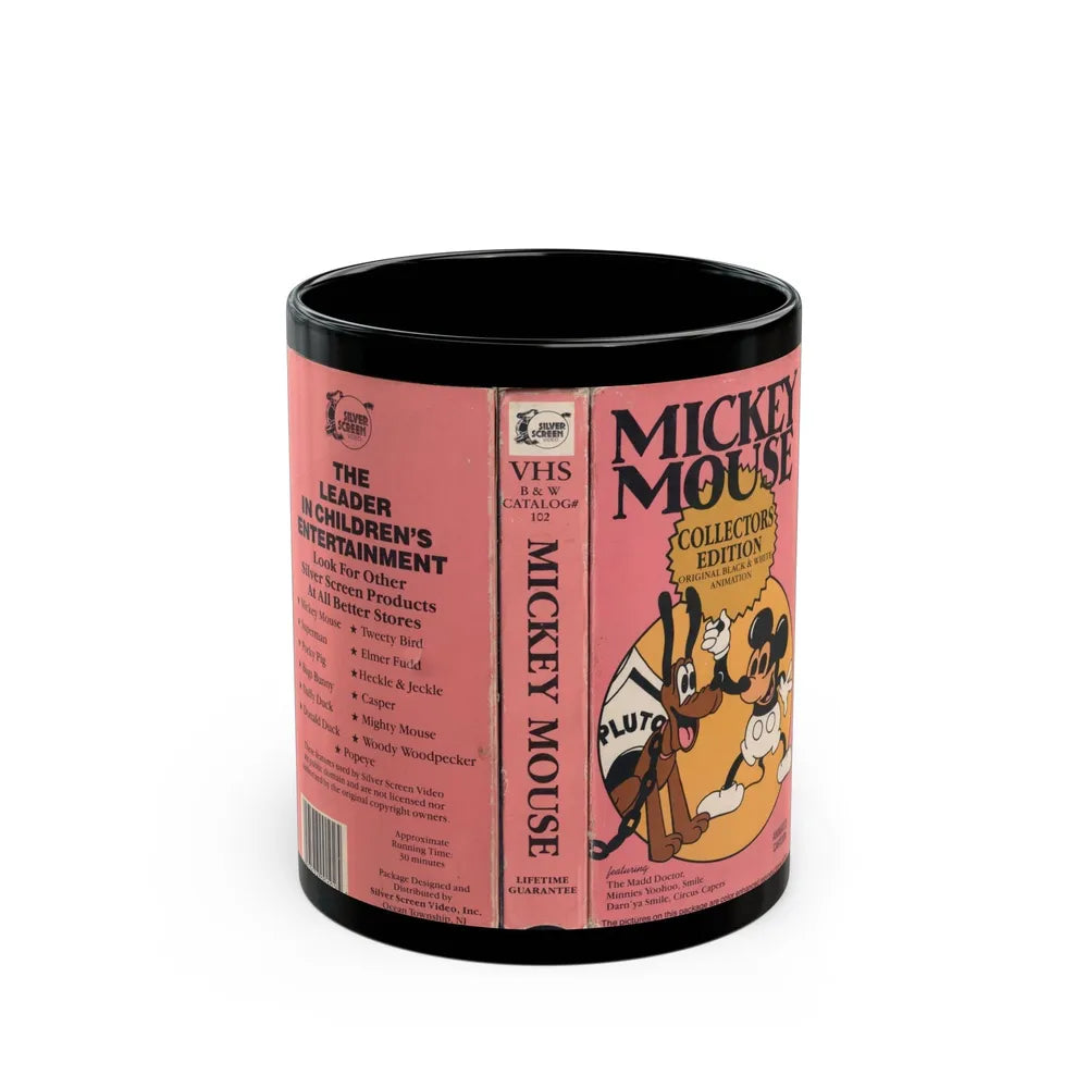 MICKEY MOUSE COLLECTORS EDITION ORIGINAL BLACK AND WHITE ANIMATION (VHS COVER) - Black Coffee Mug-11oz-Go Mug Yourself