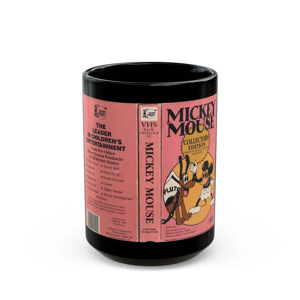 MICKEY MOUSE COLLECTORS EDITION ORIGINAL BLACK AND WHITE ANIMATION (VHS COVER) - Black Coffee Mug-15oz-Go Mug Yourself