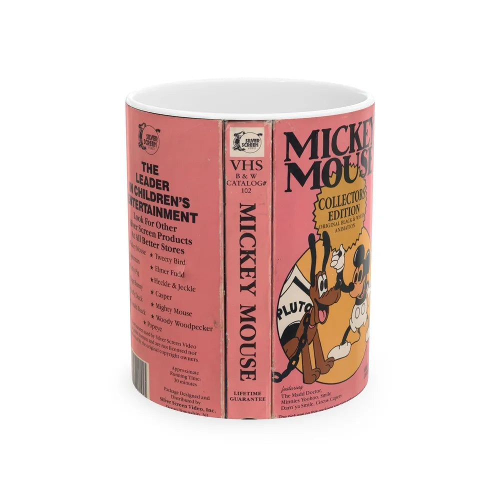 MICKEY MOUSE COLLECTORS EDITION ORIGINAL BLACK AND WHITE ANIMATION (VHS COVER) - White Coffee Mug-11oz-Go Mug Yourself