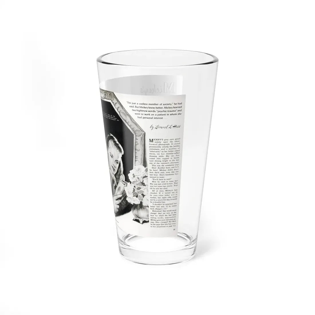 Mickey's Inspiration, Miss America magazine, October 1945 (Magazine Illustration) Pint Glass 16oz - Go Mug Yourself