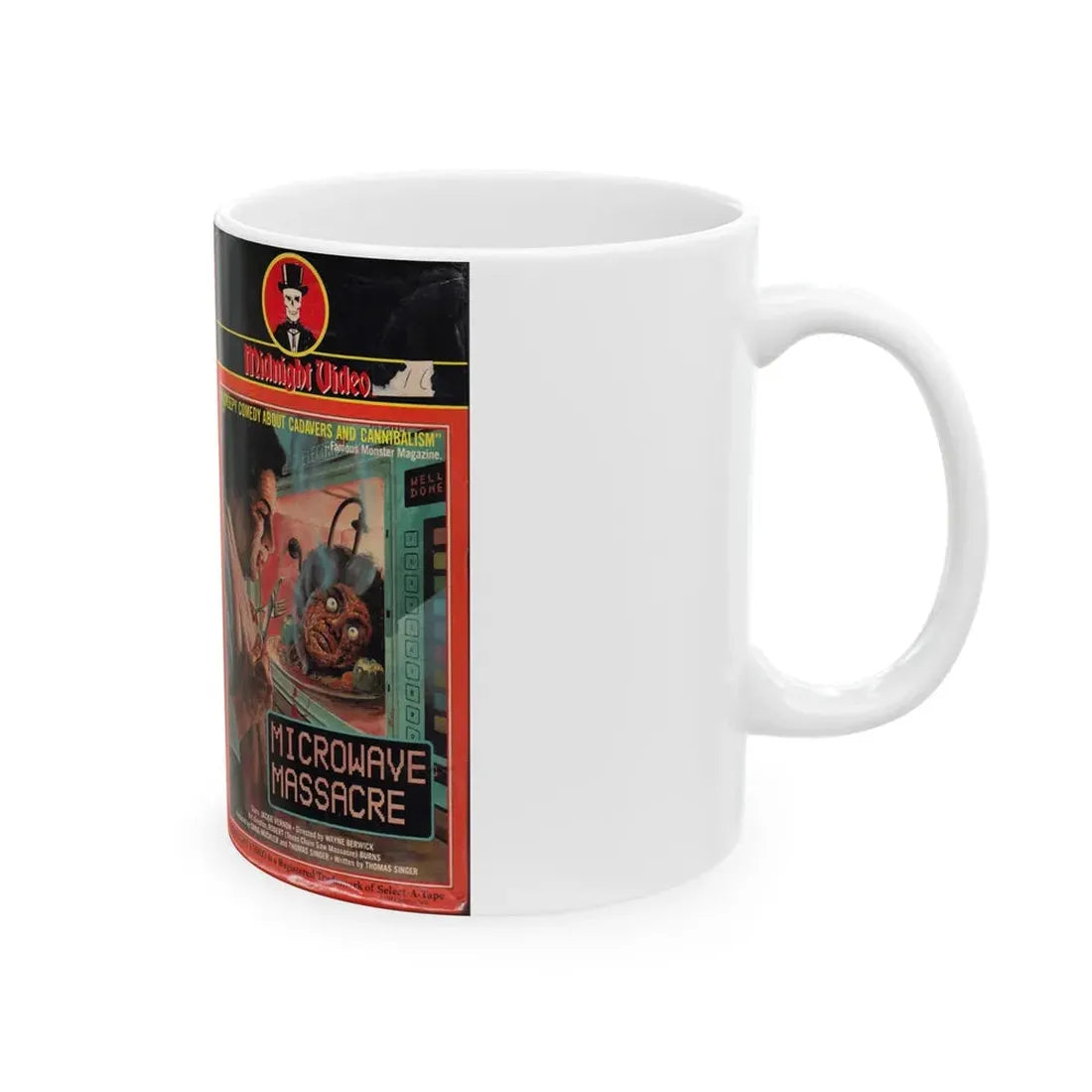 MICRO WAVE MASSACRE VERSION2 (VHS COVER) - White Coffee Mug - Go Mug Yourself