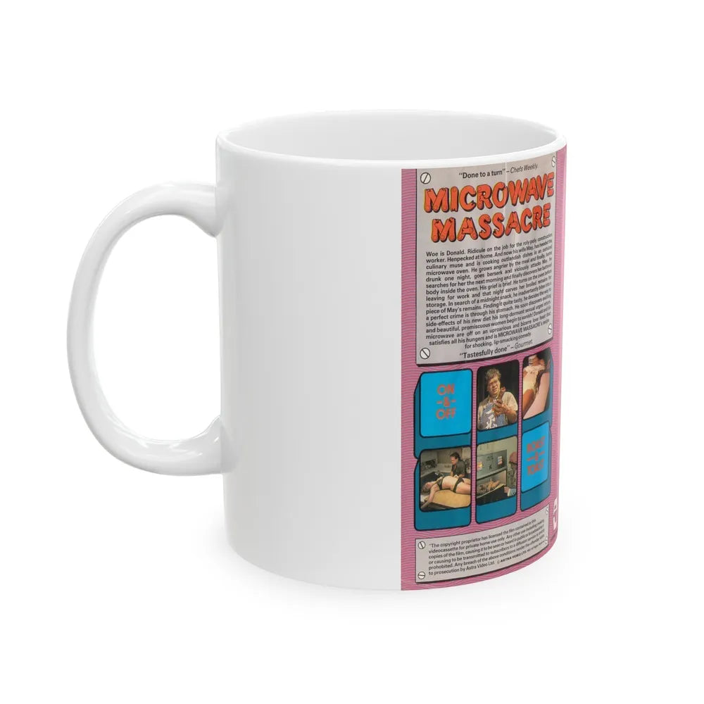 MICRO WAVE MASSACRE VERSION3 (VHS COVER) - White Coffee Mug-Go Mug Yourself