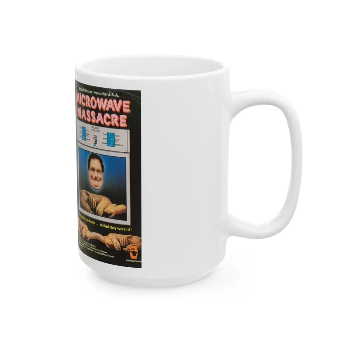MICRO WAVE MASSACRE VERSION3 (VHS COVER) - White Coffee Mug - Go Mug Yourself