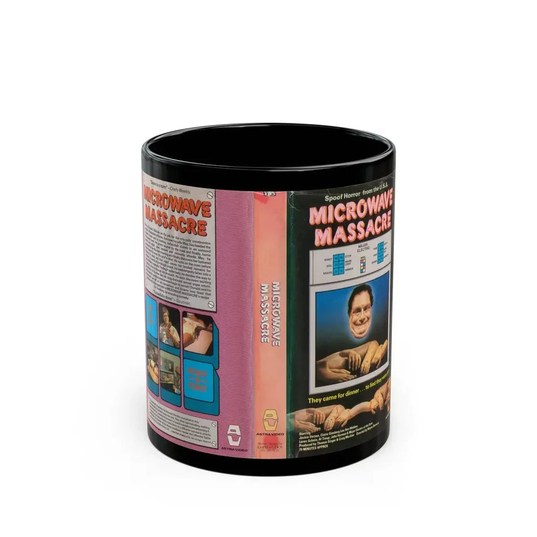MICRO WAVE MASSACRE (VHS COVER) - Black Coffee Mug 11oz - Go Mug Yourself