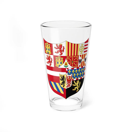 Middle Arms of Carles V Holy Roman Emperor Charles I as King of Spain (Germany) (Coat of Arms) Pint Glass 16oz 16oz - Go Mug Yourself