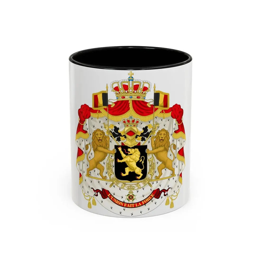 Middle coat of arms of Belgium - Accent Coffee Mug 11oz Black - Go Mug Yourself