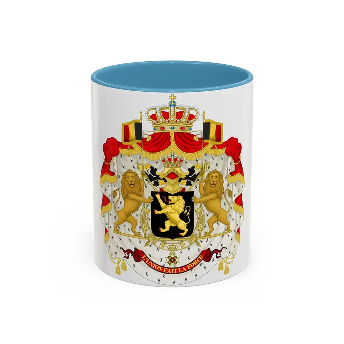Middle coat of arms of Belgium - Accent Coffee Mug 11oz Light Blue - Go Mug Yourself