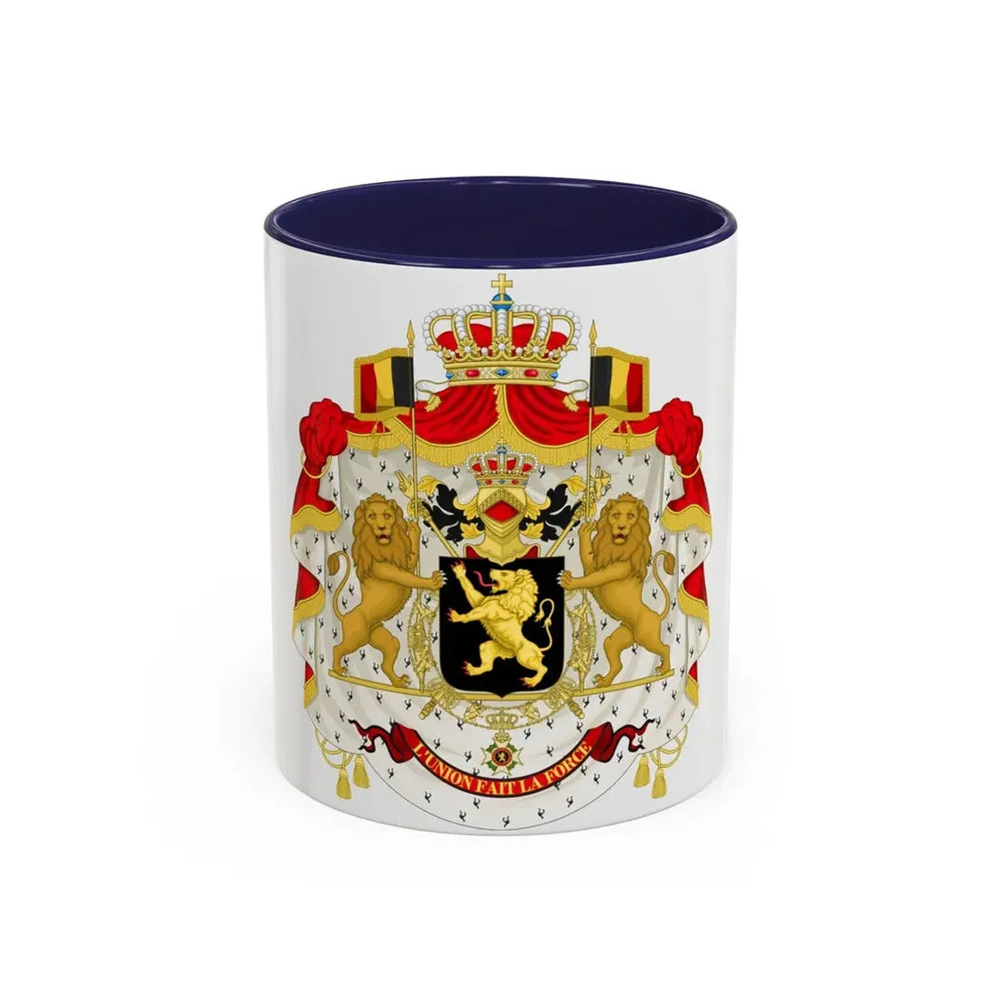 Middle coat of arms of Belgium - Accent Coffee Mug 11oz Navy - Go Mug Yourself
