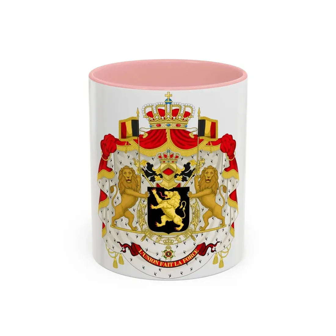 Middle coat of arms of Belgium - Accent Coffee Mug 11oz Pink - Go Mug Yourself