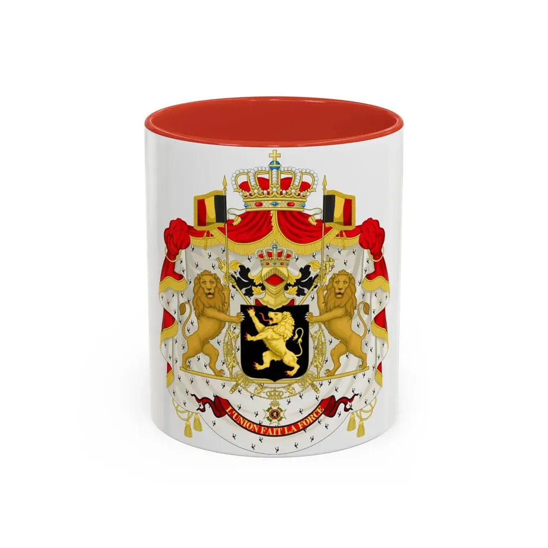 Middle coat of arms of Belgium - Accent Coffee Mug 11oz Red - Go Mug Yourself