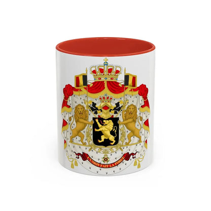 Middle coat of arms of Belgium - Accent Coffee Mug 11oz Red - Go Mug Yourself