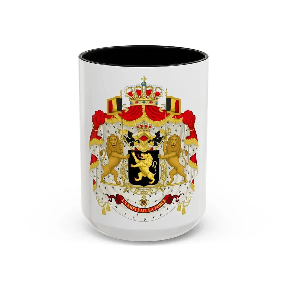 Middle coat of arms of Belgium - Accent Coffee Mug 15oz Black - Go Mug Yourself