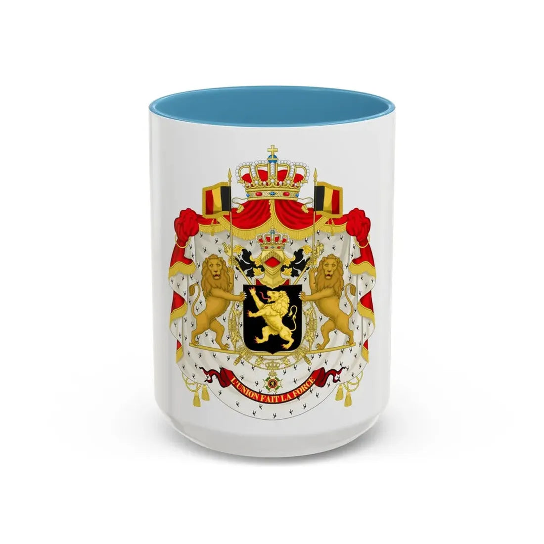 Middle coat of arms of Belgium - Accent Coffee Mug 15oz Light Blue - Go Mug Yourself