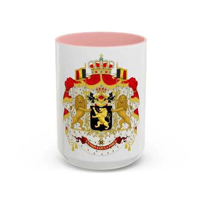 Middle coat of arms of Belgium - Accent Coffee Mug 15oz Pink - Go Mug Yourself