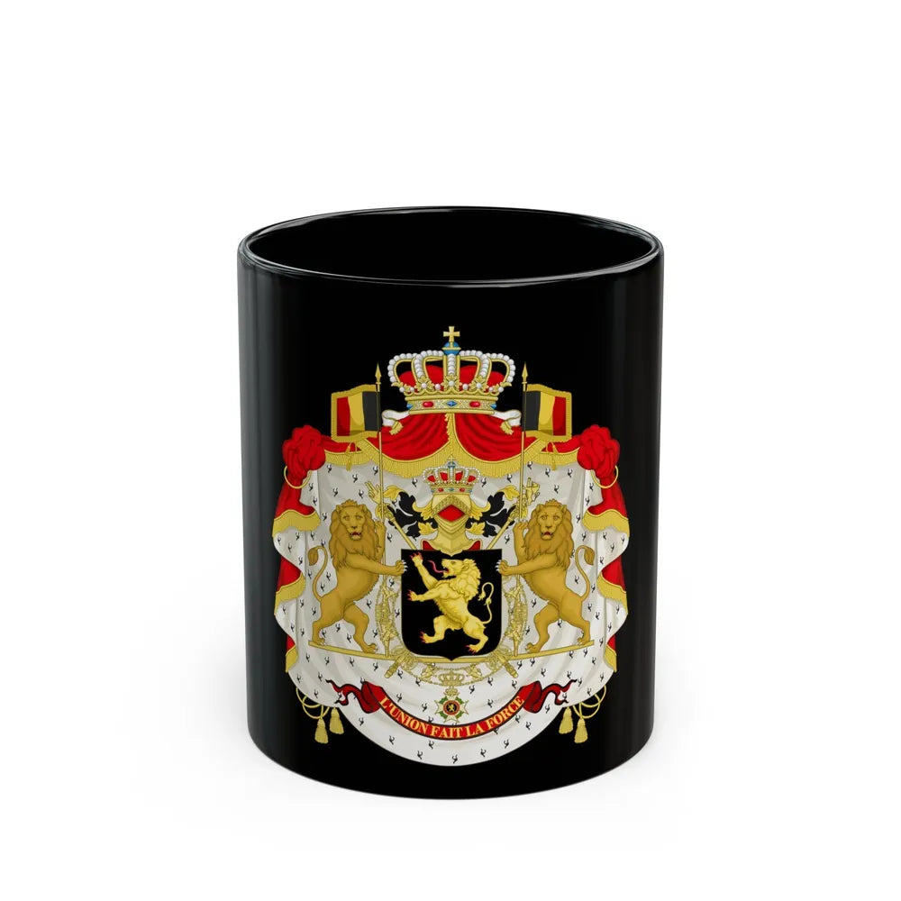 Middle coat of arms of Belgium - Black Coffee Mug-11oz-Go Mug Yourself