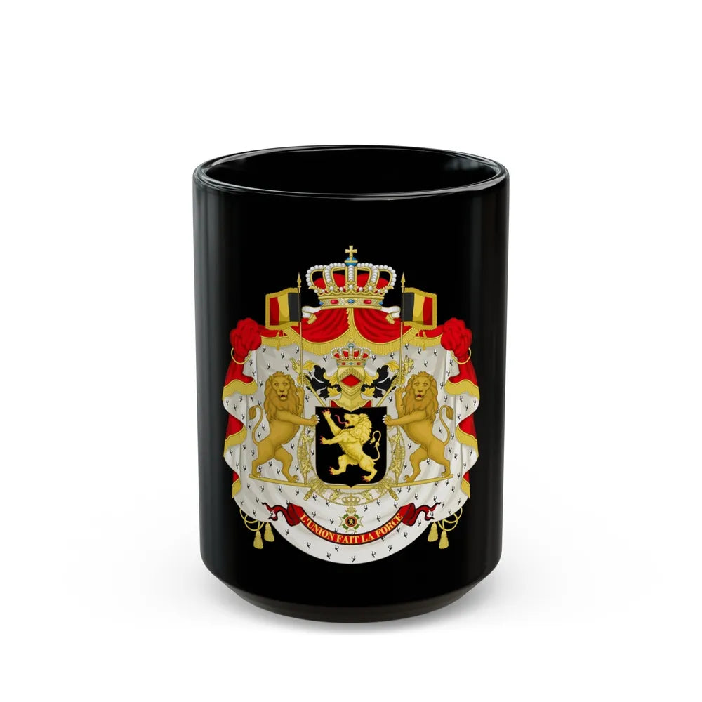 Middle coat of arms of Belgium - Black Coffee Mug-15oz-Go Mug Yourself