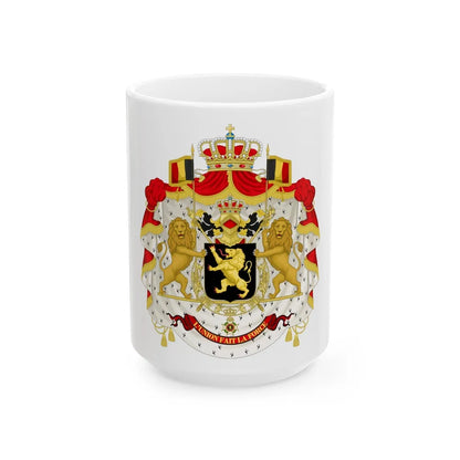 Middle coat of arms of Belgium - White Coffee Mug-15oz-Go Mug Yourself