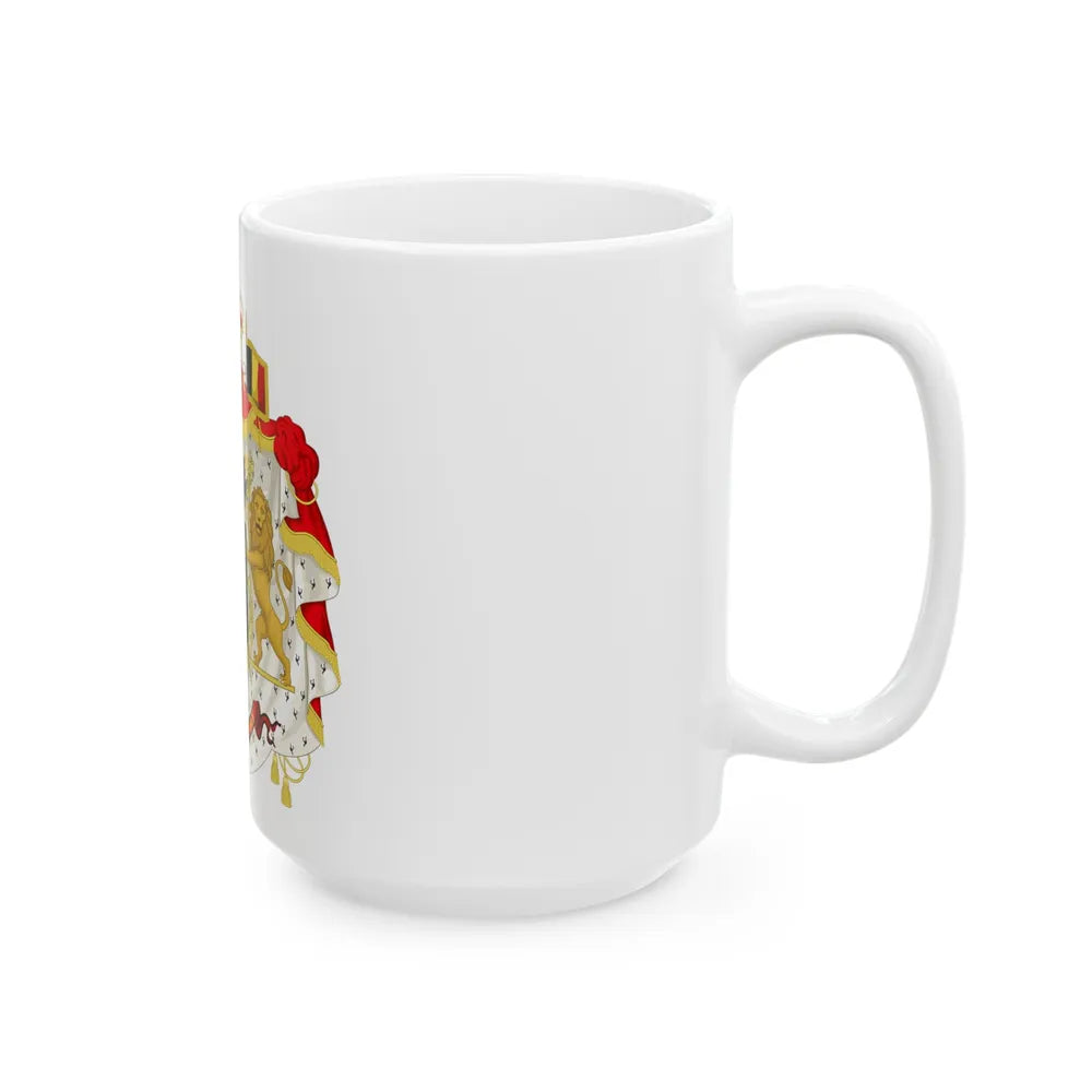 Middle coat of arms of Belgium - White Coffee Mug-Go Mug Yourself