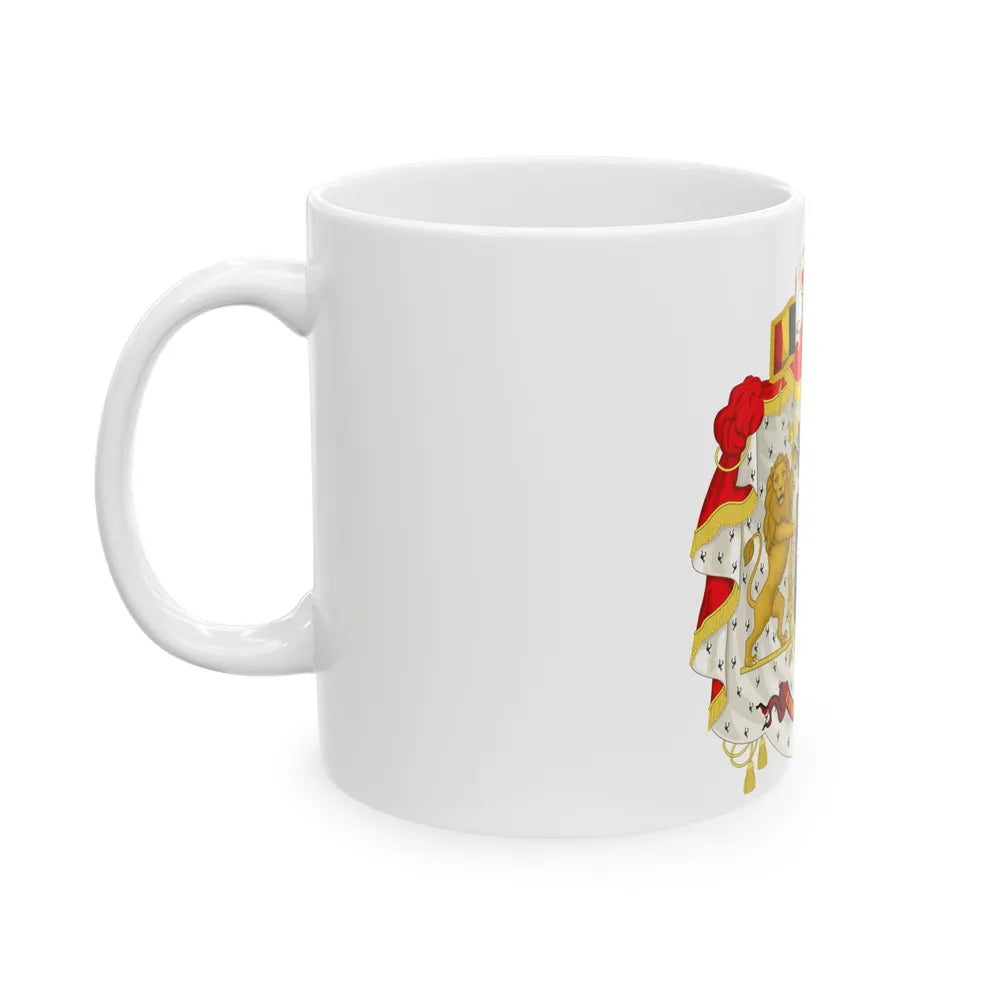 Middle coat of arms of Belgium - White Coffee Mug-Go Mug Yourself