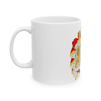 Middle coat of arms of Belgium - White Coffee Mug-Go Mug Yourself