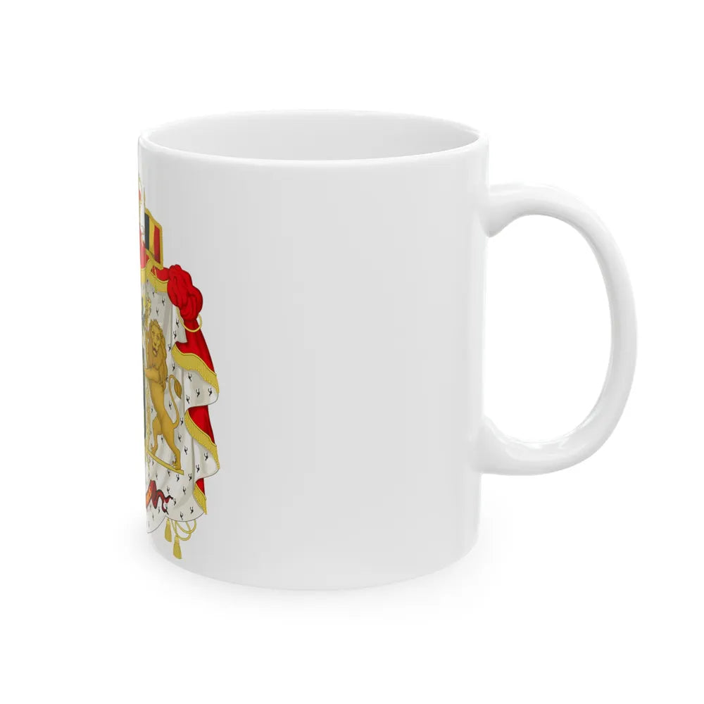 Middle coat of arms of Belgium - White Coffee Mug-Go Mug Yourself