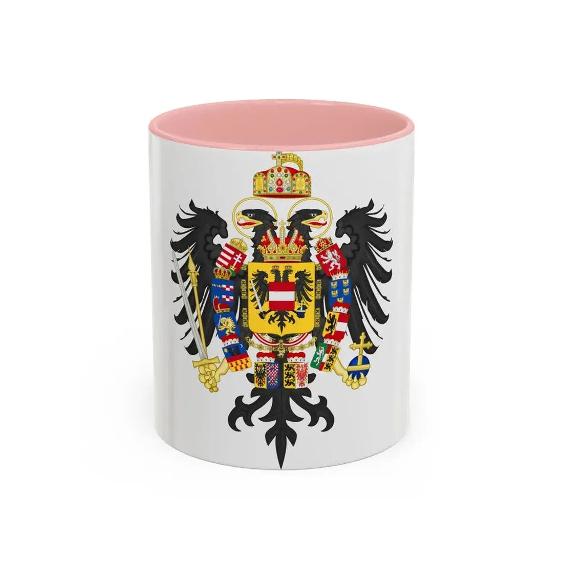 Middle Coat of Arms of Francis II, Holy Roman Emperor (1804-1806) - Accent Coffee Mug 11oz Pink - Go Mug Yourself
