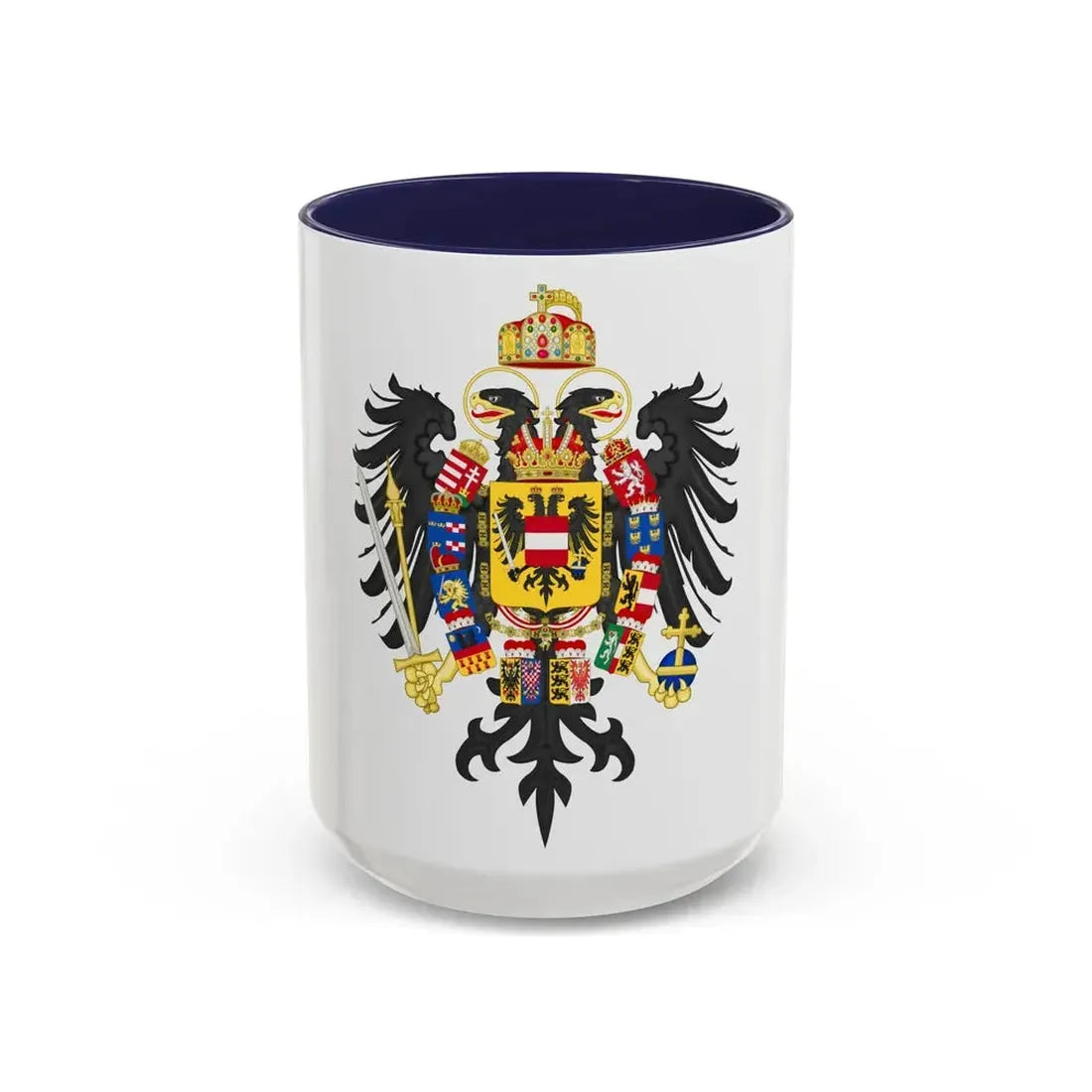 Middle Coat of Arms of Francis II, Holy Roman Emperor (1804-1806) - Accent Coffee Mug 15oz Navy - Go Mug Yourself