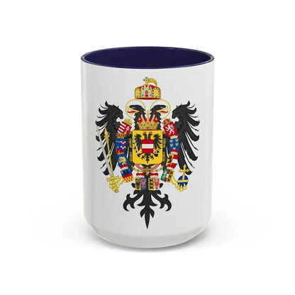 Middle Coat of Arms of Francis II, Holy Roman Emperor (1804-1806) - Accent Coffee Mug 15oz Navy - Go Mug Yourself