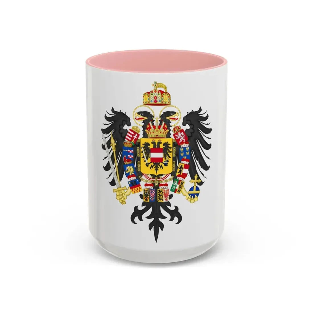 Middle Coat of Arms of Francis II, Holy Roman Emperor (1804-1806) - Accent Coffee Mug 15oz Pink - Go Mug Yourself