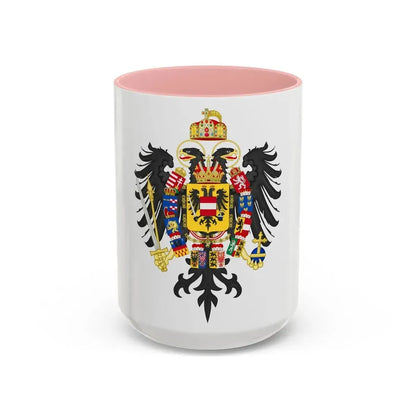 Middle Coat of Arms of Francis II, Holy Roman Emperor (1804-1806) - Accent Coffee Mug 15oz Pink - Go Mug Yourself