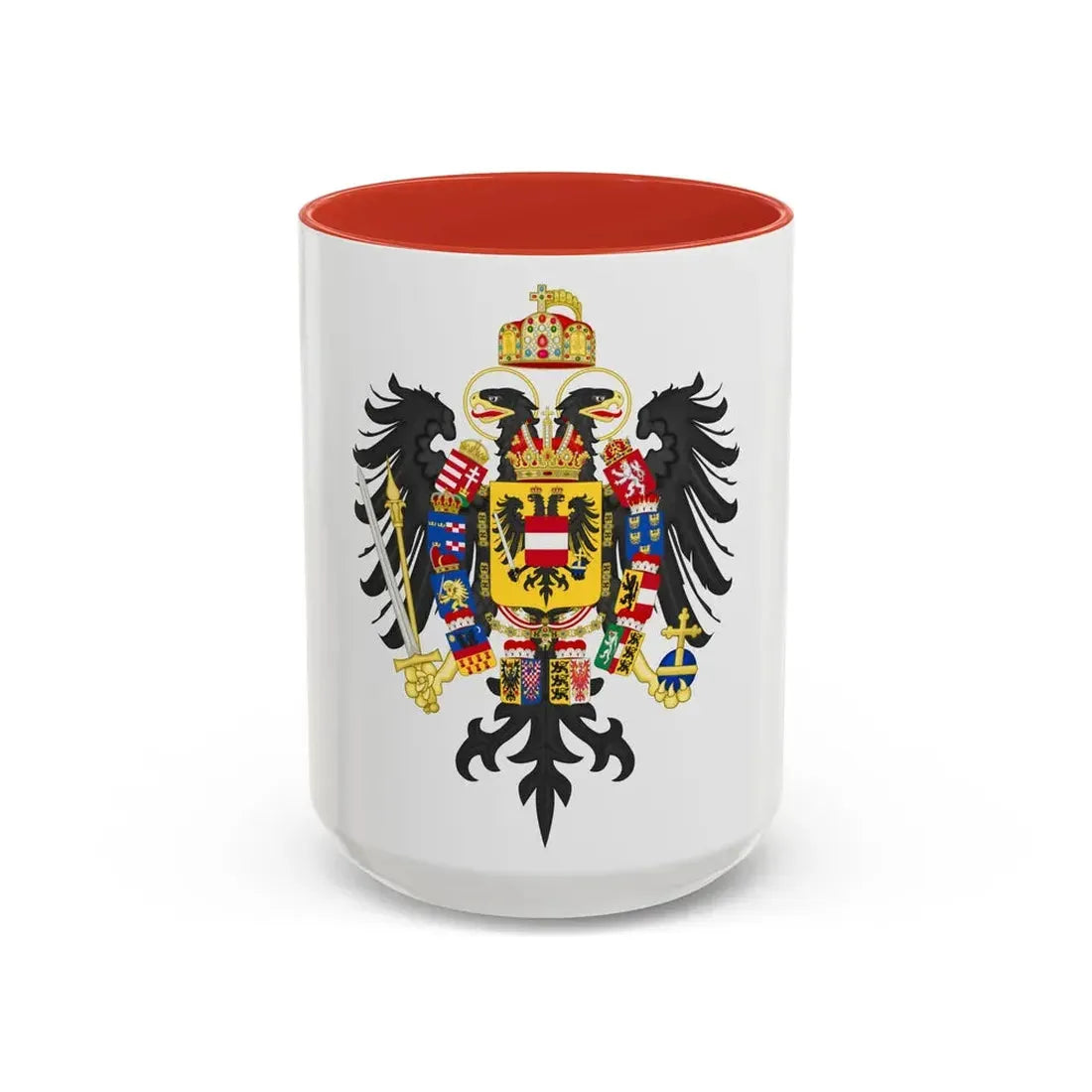 Middle Coat of Arms of Francis II, Holy Roman Emperor (1804-1806) - Accent Coffee Mug 15oz Red - Go Mug Yourself