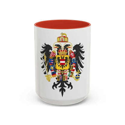 Middle Coat of Arms of Francis II, Holy Roman Emperor (1804-1806) - Accent Coffee Mug 15oz Red - Go Mug Yourself
