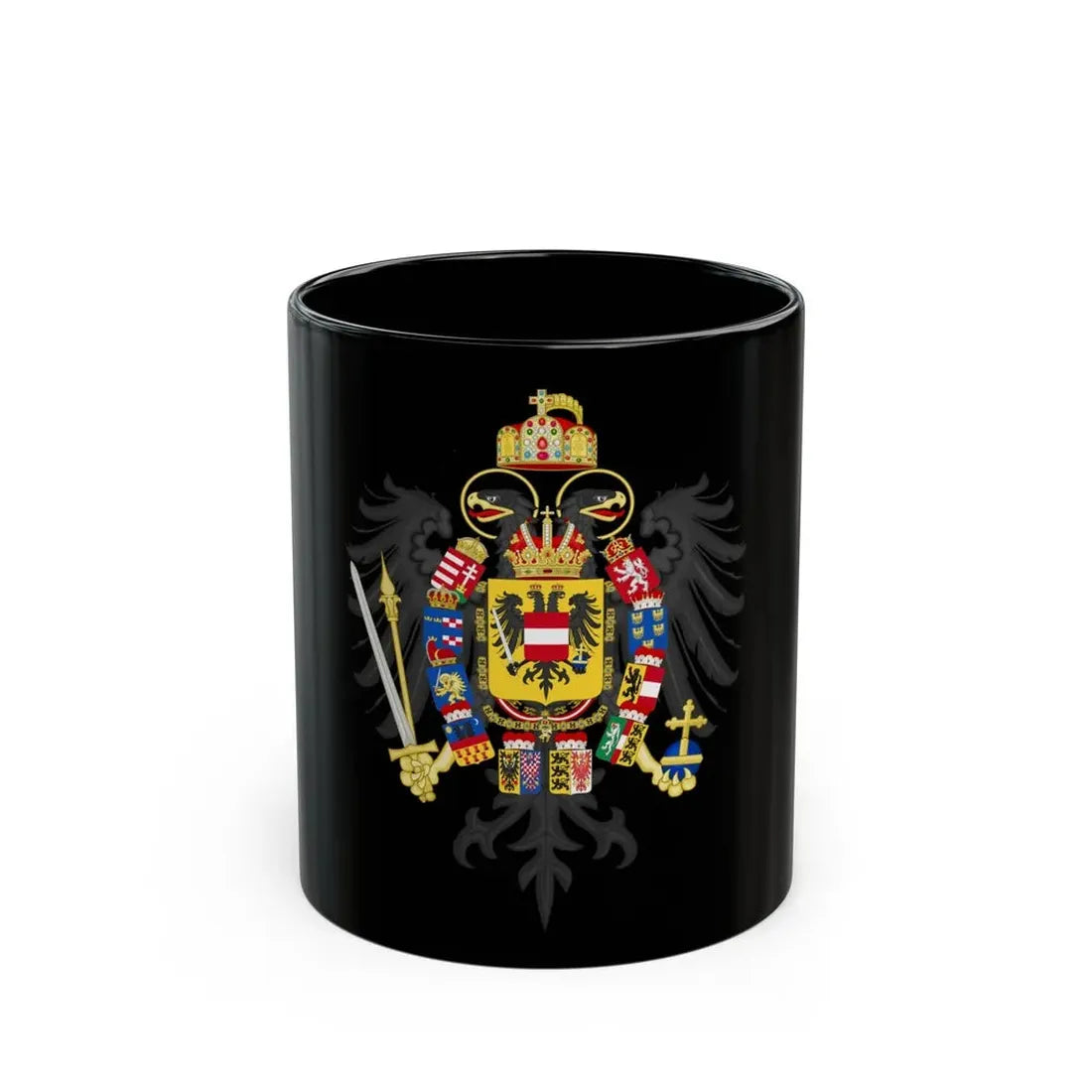 Middle Coat of Arms of Francis II, Holy Roman Emperor (1804-1806) - Black Coffee Mug 11oz - Go Mug Yourself
