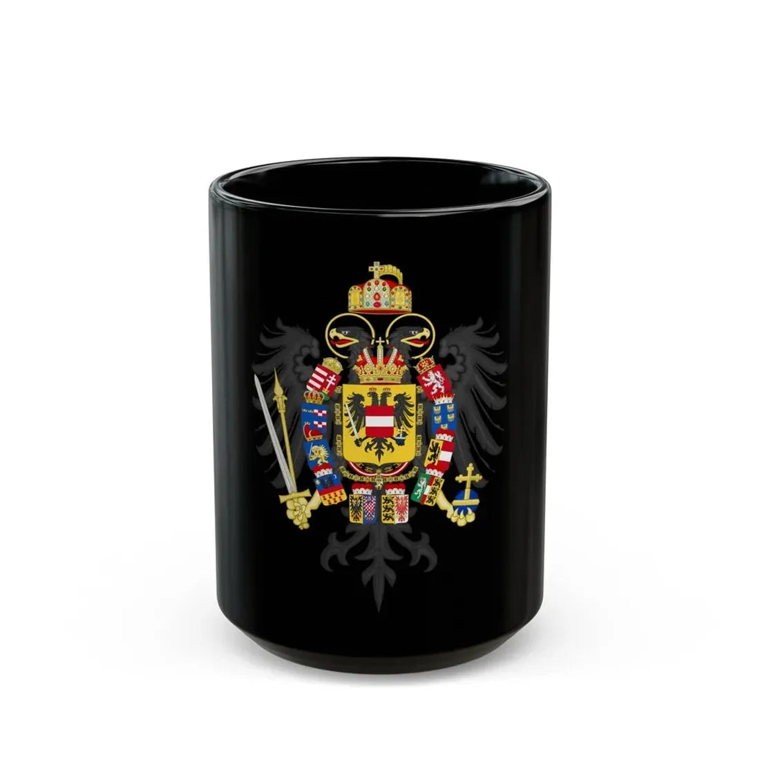 Middle Coat of Arms of Francis II, Holy Roman Emperor (1804-1806) - Black Coffee Mug 15oz - Go Mug Yourself