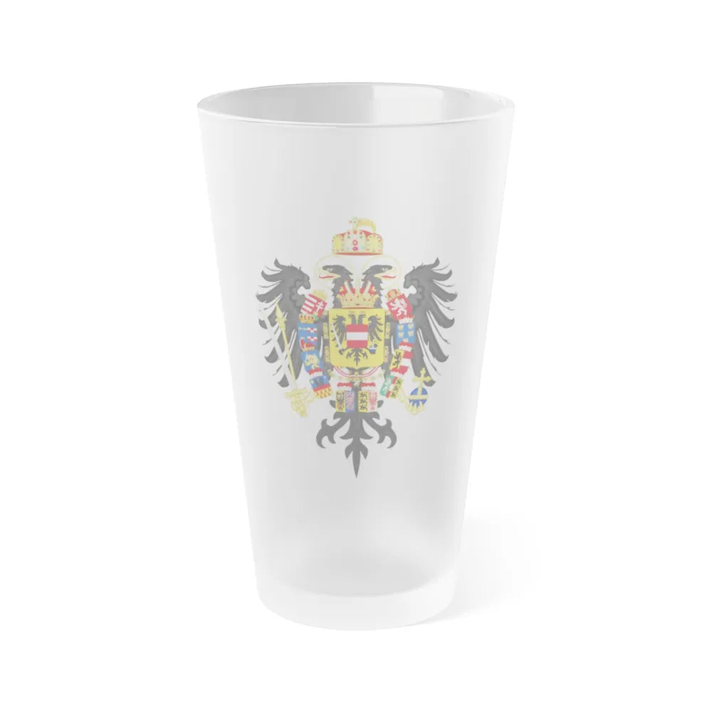 Middle Coat of Arms of Francis II, Holy Roman Emperor (1804-1806) - Frosted Pint Glass 16oz-16oz-Frosted-Go Mug Yourself