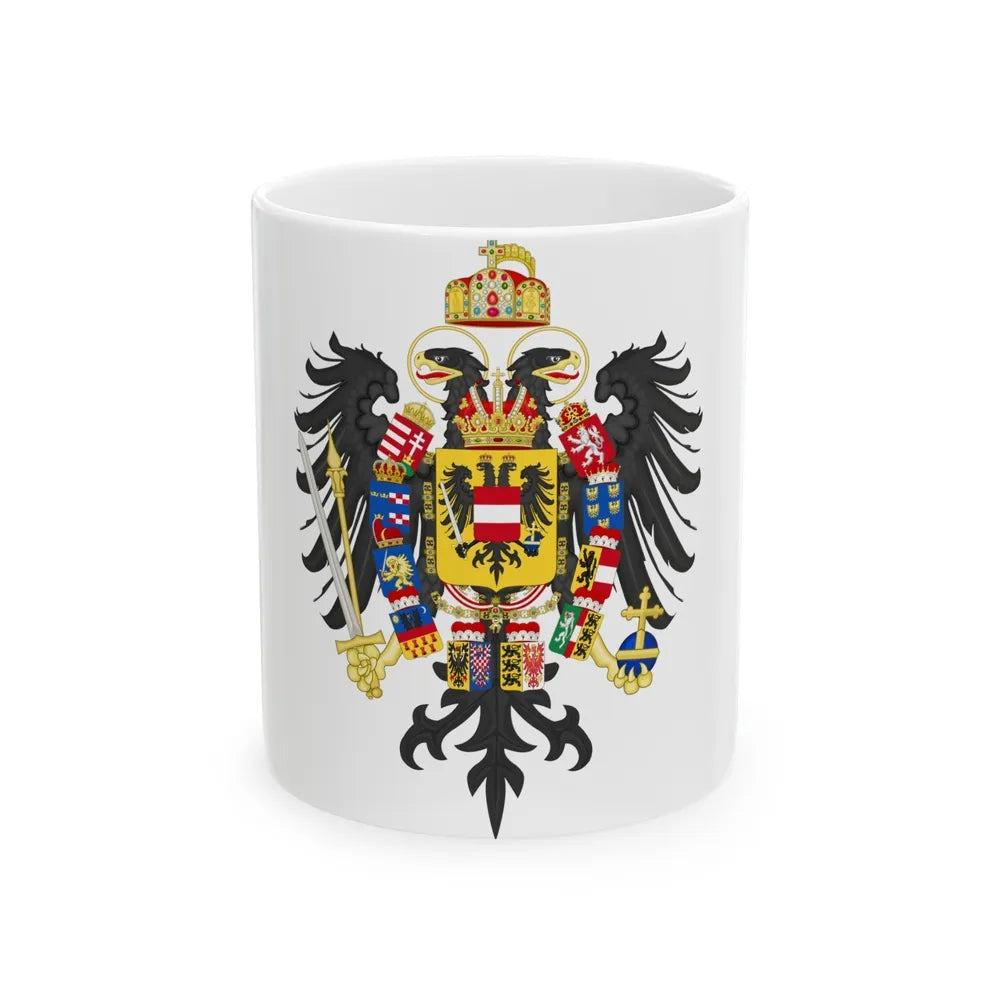 Middle Coat of Arms of Francis II, Holy Roman Emperor (1804-1806) - White Coffee Mug-11oz-Go Mug Yourself