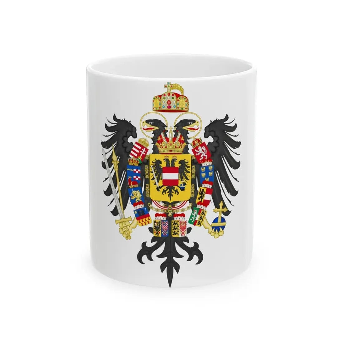 Middle Coat of Arms of Francis II, Holy Roman Emperor (1804-1806) - White Coffee Mug 11oz - Go Mug Yourself