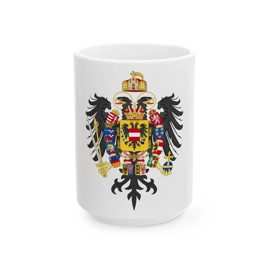 Middle Coat of Arms of Francis II, Holy Roman Emperor (1804-1806) - White Coffee Mug 15oz - Go Mug Yourself