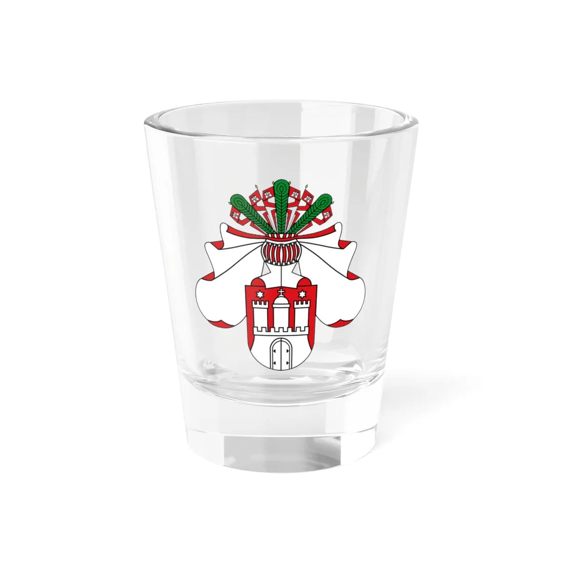 Middle Coat of arms of Hamburg (Germany) (Coat of Arms) Shot Glass 1.5oz 1.5oz - Go Mug Yourself